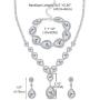 FUNRUN JEWELRY Wedding Bridal Crystal Jewelry Set for Women Teardrop Statement Necklace Bracelets Earrings Set