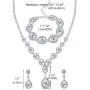FUNRUN JEWELRY Wedding Bridal Crystal Jewelry Set for Women Teardrop Statement Necklace Bracelets Earrings Set FUNRUN JEWELRY Wedding Bridal Crystal Jewelry Set for Women Teardrop Statement Necklace Bracelets Earrings Set