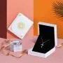 Rhinestones Cross Necklace for Women Teen Girls Black and White Two-sided Cubic Zirconia Pendant with Exquisite Box Dainty Jewelry Valentines Day Gifts for her