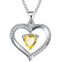 ✦Gifts for Mothers Day✦ Forever Love Heart Necklace Jewelry 18K White Gold/ Rose Gold Plated 925 Sterling Silver Birthstone Pendant Necklace with 5A Cubic Zirconia Birthday Gifts for Women and Girls