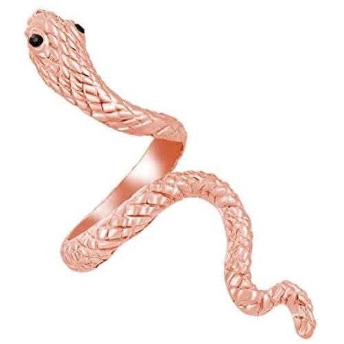 YANCHUN Adjustable Gothic Punk Rock Snake Rings for Women Retro CZ Snake Ring for Girls Halloween Party Jewelry