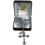 Holly Lines Swarovski Pearl Heritage Collection Catholic Rosary Case and Pouch, Creed 6 mm Beaded Rosary in Hard-Side Black Case with Ave Maria Zippered Pouch and Rosary Mysteries Card