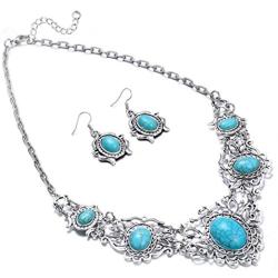 Simsly Baroque Necklace Silver Necklaces Chain and Earring Set for women and Girls