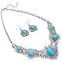 Simsly Baroque Necklace Silver Necklaces Chain and Earring Set for women and Girls