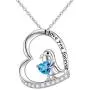 Sterling Silver Forever Love Animal Heart Pendant Necklace for Women Girlfriend Daughter Graduation Gift, 18 Inches Sterling Silver Forever Love Animal Heart Pendant Necklace for Women Girlfriend Daughter Graduation Gift, 18 Inches