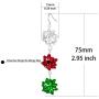 Christmas Bows Flower Piercing Dangle Earrings Red Green White Silver Plated Women Girls Holiday