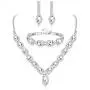 Thunaraz Crystal Bridal Jewelry Set Crystal Necklace and Earrings with Crystal Bracelet for Women Jewelry Set Gifts fit