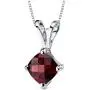 14 Karat White Gold Cushion Cut 1.00 Carats Garnet Pendant 14 Karat White Gold Cushion Cut 1.00 Carats Garnet Pendant