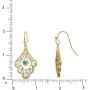 Disney Aladdin Princess Jasmine Gold Plated Crystal Filigree Dangle Earrings