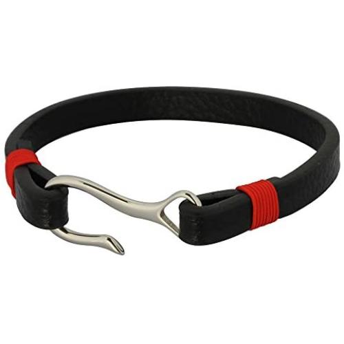 Leather Bracelet by Austaras - S Hook Clasp Nautical Fishing Hook
