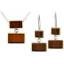 Cherry Amber Sterling Silver Modern Earrings Pendant Necklace Chain 18 Inches