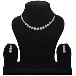 YouBella Jewellery Set for Women American Diamond Combo of Necklace Set with Earrings, Bracelet and Ring for Girls and Women