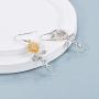 POPLYKE Sunflower Jewelry 925 Sterling Silver Sunflower Dangle Drop Earrings for Women Girls