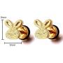 Stainless Steel Cute Rabbit Earrings Piercing Jewelry Screw Back Bunny Stud Earrings for Women Girls