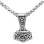 GuoShuang Nordic Viking Mjolnir Thor Hammer Valknut Stainless Steel Necklace for Men with Valknut Gift Bag