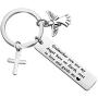 FUSTMW Godmother Gifts Keychian Godmother Proposal Gifts from Godchild Godmother Jewelry Baptism Gift You are My Angel Here on Earth Guardian Angel Pendant
