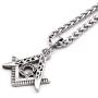 GUNGNEER Masonic Necklace Freemason Symbol Stainless Steel Keel Chain Mason Pendant Biker Jewelry Gift Men Women