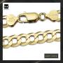 Amberta Plated on 925 Sterling Silver Bracelet - Various Styles - 8 mm Thick - Flat Cuban Curb Chain for Men - Length 8 Inch