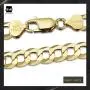 Amberta Plated on 925 Sterling Silver Bracelet - Various Styles - 8 mm Thick - Flat Cuban Curb Chain for Men - Length 8 Inch