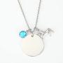 T-Perfect Life You are Braver Than You Believe Stainless Steel Unicorn Birthstone Pendant Necklace
