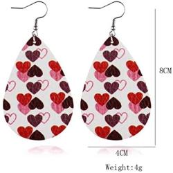 LANTAI 16-20 Pairs Faux Leather Earrings Egg Rabbit Flower Heart lip Leather Earrings Drop Dangle Earrings for Women Girls Holiday Earrings