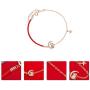 Happyyami Chinese Zodiac Ox Charm Bracelet Ox New Year Chain Bangle Fortune Red Rope Bracelet Wristband New Year Blessing Gift for Men Women Kid Rose Golden