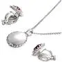 Yoursfs Necklaces and Clip On Earrings for Women 18K Gold Plated Oval Halo Austrain Crystal Pendant Non-Pierced Clip Earrings Prom Jewelry Set