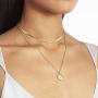 Gold Choker Chain Necklace for Women: 14k Gold Plated Dainty Snake Chain Tiny Disc Charm Herringbone Jewelry Teen Girls Gifts