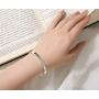 TONY & SANDY Mothers Day Gifts Cuff Bangle Bracelet Mantra Quote Engraved Stainless Steel Silver Forever Love Inspirational Friend Birthday Jewelry Present for Mom Grandma from Daughter Son Kids