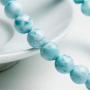 7mm Natural Blue Larimar Gemstone Crystal Round Bead Stretch Bracelet