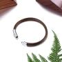 ChainsPro Custom Engraving, Waterproof Braided Rope Leather Bracelet, for Men/Women, Boyfriend Gift, 18/20/22CM (Send Gift Box)