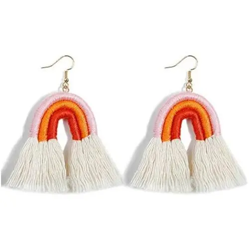 Colorful Rainbow Layered Tassel Earrings Bohemian 3 Tier Fringe Statement Dangle Drop Earrings for Women Girls Jewelry Fashion and Valentine Birthday Party Gift Colorful Rainbow Layered Tassel Earrings Bohemian 3 Tier Fringe Statement Dangle Drop Earrings for Women Girls Jewelry Fashion and Valentine Birthday Party Gift