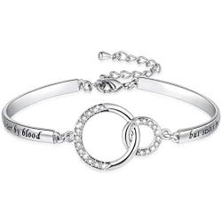 Not Sister by Blood But Sister by Heart Gift - Friendship Bracelets for Women Girls - Best Friend Jewelry for Unbiological Soul Sister BFF