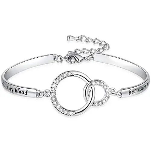 Not Sister by Blood But Sister by Heart Gift - Friendship Bracelets for Women Girls - Best Friend Jewelry for Unbiological Soul Sister BFF Not Sister by Blood But Sister by Heart Gift - Friendship Bracelets for Women Girls - Best Friend Jewelry for Unbiological Soul Sister BFF