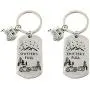 Hibetek Journey Keychain Travel Trailer Camping Keychain Outdoors Mountains Vacation Jewelry Tutor Gift RV Trailer Key Chain Trust The Journey Keychains for Friends Traveller Gift