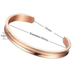 Zuo Bao Stainless Steel Bracelet Grooved Cuff Bangle for Women Girls