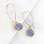 Humble Chic Simulated Druzy Threaders - Boho Glitter Upside-Down Long Hoop Dangle Drop Earrings for Women - Bohemian Created Geode Stone Sparkly Pendants Humble Chic Simulated Druzy Threaders - Boho Glitter Upside-Down Long Hoop Dangle Drop Earrings for Women - Bohemian Created Geode Stone Sparkly Pendants