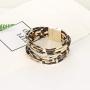 Jstyle 3Pcs Leopard Jewelry Set for Women Long Chain Necklace Leather Multilayer Cuff Bracelets Drop Dangle Earrings Fashion Statement Jewelry