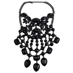 NABROJ Black Statement Necklace for Women Gothic Costume Novelty Fashion Drag Queen Jewelry with Gift Box 1 Pc