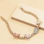 yfstyle Cuban Link Chain for Women Girls Chunky Rhinestone Hip Hop Necklace Iced Out Butterfly Choker Gold Plated Rappers Necklaces Valentine’s Day Gift for Girlfriend