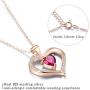 ✦Gifts for Mothers Day✦ Forever Love Heart Necklace Jewelry 18K White Gold/ Rose Gold Plated 925 Sterling Silver Birthstone Pendant Necklace with 5A Cubic Zirconia Birthday Gifts for Women and Girls