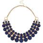Lux Accessories Multi Row Beaded Bib Statement Chain Necklace