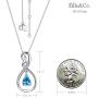 Mothers Day Necklace for Mom Birthday Gift Forever Love Infinity Sterling Silver December Blue topaz Birthstone Jewelry Pendant Necklace for Women