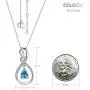 Mothers Day Necklace for Mom Birthday Gift Forever Love Infinity Sterling Silver December Blue topaz Birthstone Jewelry Pendant Necklace for Women