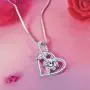 Heart Necklace - 14k White Gold Plated Love Necklace 5A Cubic Zirconia - Heart Pendant Necklace - Jewelry Gifts Necklaces for women