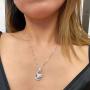 COLOCLOUD Love Heart Pendant Necklace Birthstone Crystal Jewelry for Women, Birthday Anniversary Day Gifts for Wife Sister Best Friend, Silver-Tone 18''+2''-FA