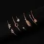 Softones 5pcs Bangle Rose Gold Bracelets for Women Girls Heart|Olive Leaf|Arrow|Feather|Knot Heart Open Cuff Bracelet Set Adjustable Softones 5pcs Bangle Rose Gold Bracelets for Women Girls Heart|Olive Leaf|Arrow|Feather|Knot Heart Open Cuff Bracelet Set Adjustable