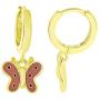 AFFY Jewelry Peach Enamel Butterfly Drop Earrings in 925 Sterling Silver