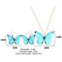 DUOWEI Acrylic Morpho Butterfly Earrings and Chain Necklace Monarch Butterfly Jewelry Sets Charms Insect Dangle Drop Pendant Ornament Gifts for Women Girls Teens
