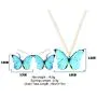 DUOWEI Acrylic Morpho Butterfly Earrings and Chain Necklace Monarch Butterfly Jewelry Sets Charms Insect Dangle Drop Pendant Ornament Gifts for Women Girls Teens